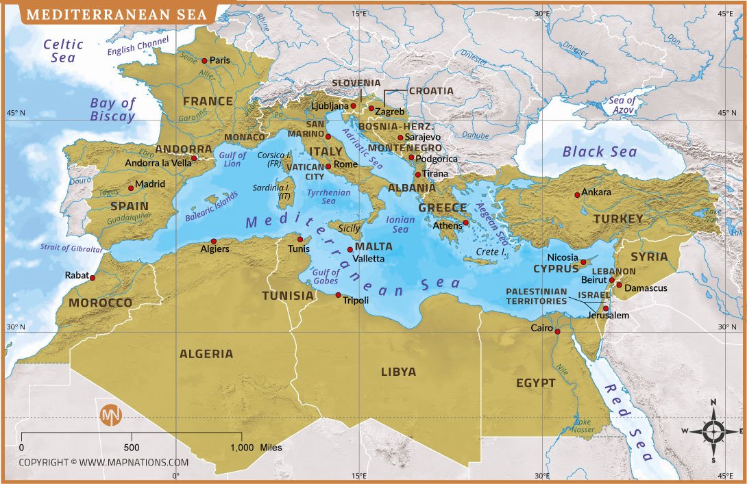 Mediterranean Sea Map