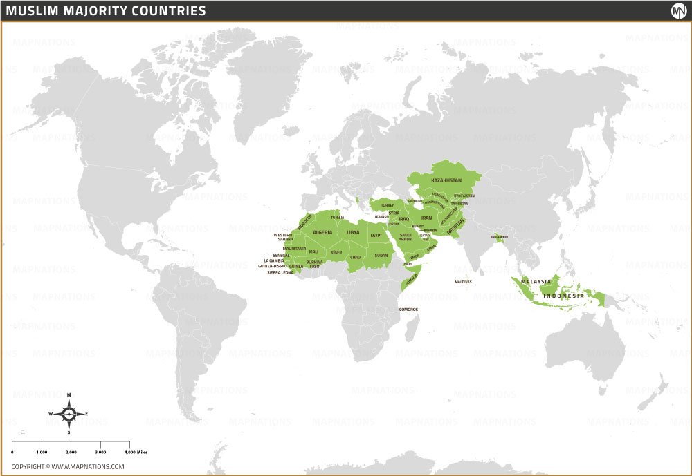 Muslim Majority Countries Map