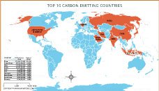 Top 10 Carbon Emitting Countries World Map thumb