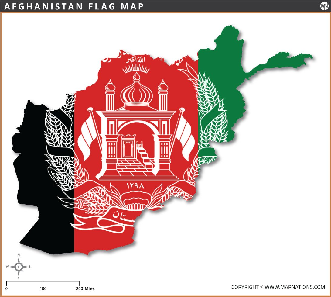 Flag Map of Afghanistan