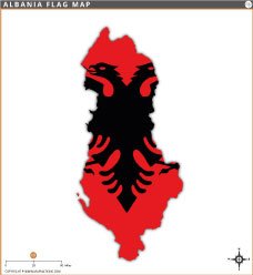 albania-flag-map