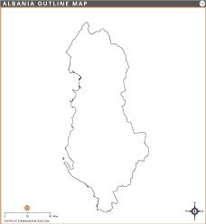 Albania Outline Map
