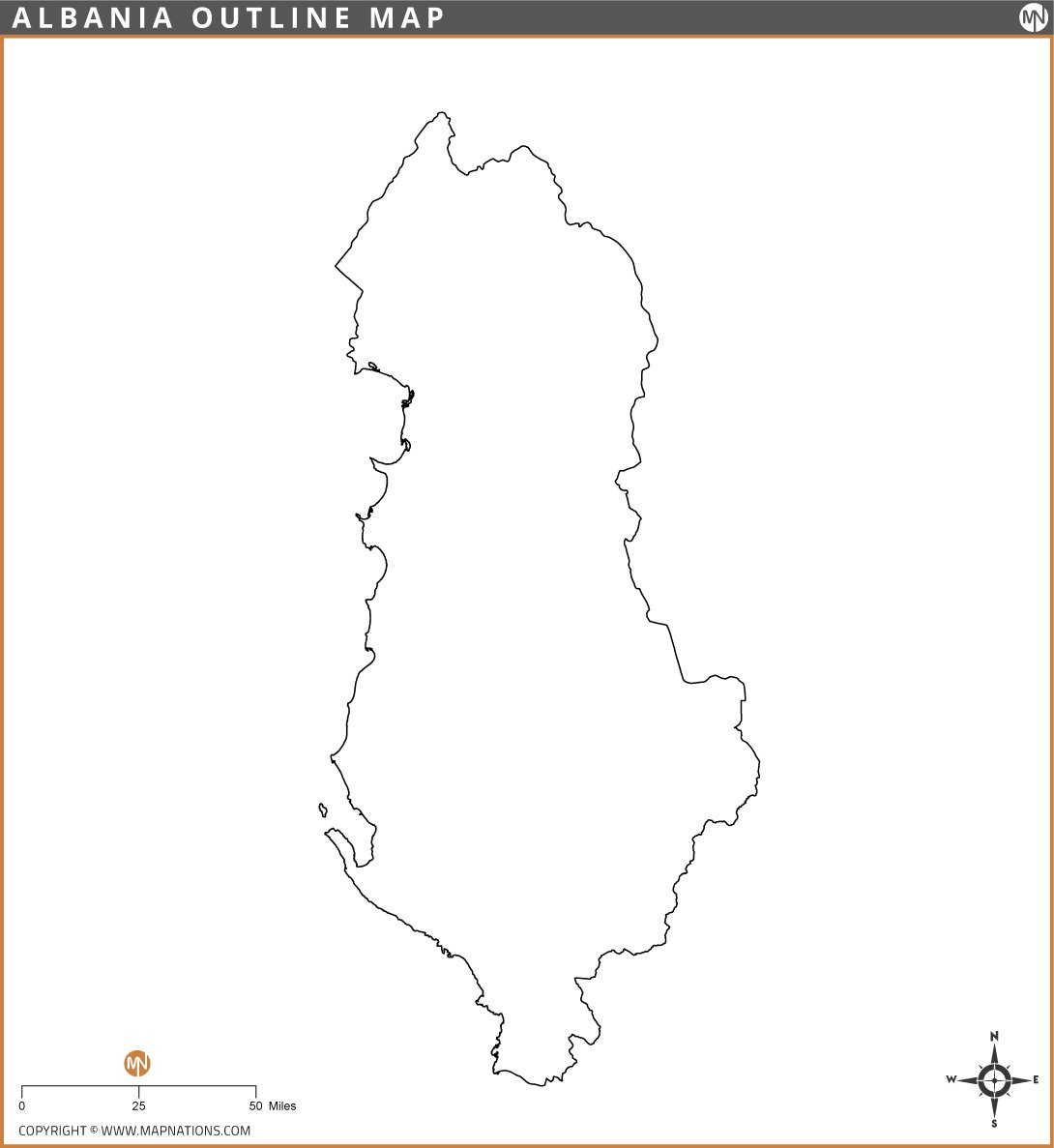 albania-outline-map