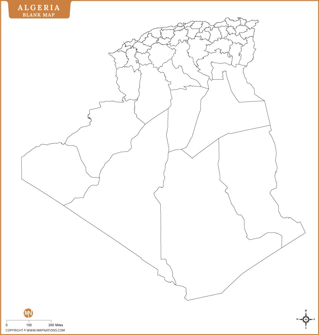 Blank Map of Algeria