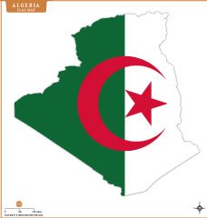 Algeria Flag Map Thumb
