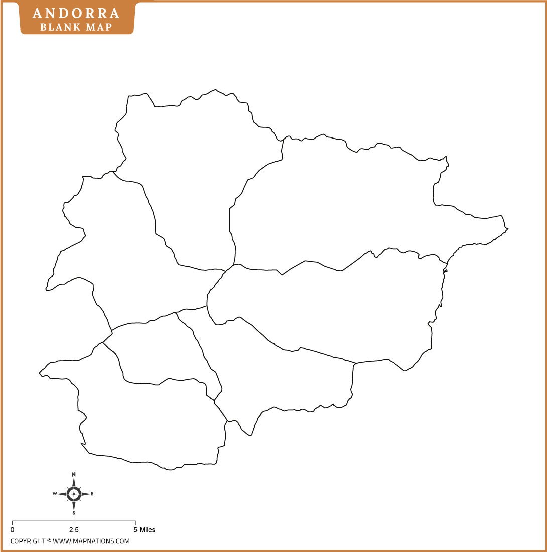 Blank Map of Andorra