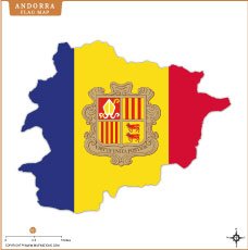 Andorra Flag Map Thumb