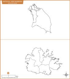 Antigua and Barbuda Outline Map