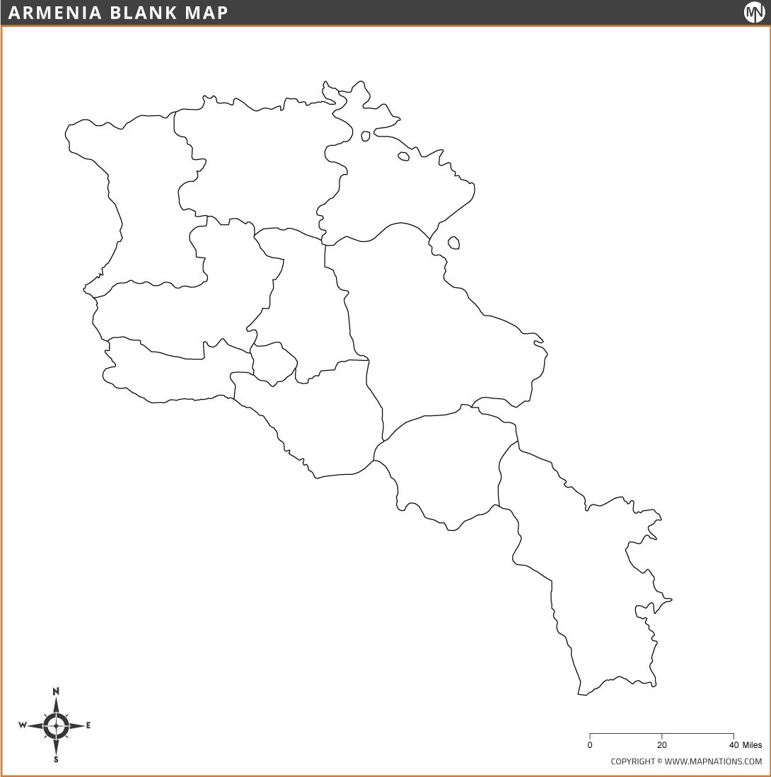 Blank Map of Armenia