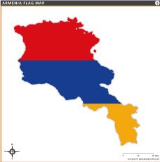 Armenia Flag Map Thumb