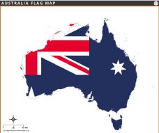 Australia Flag Map