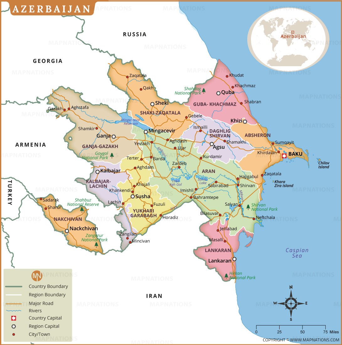 Map of azerbaijan