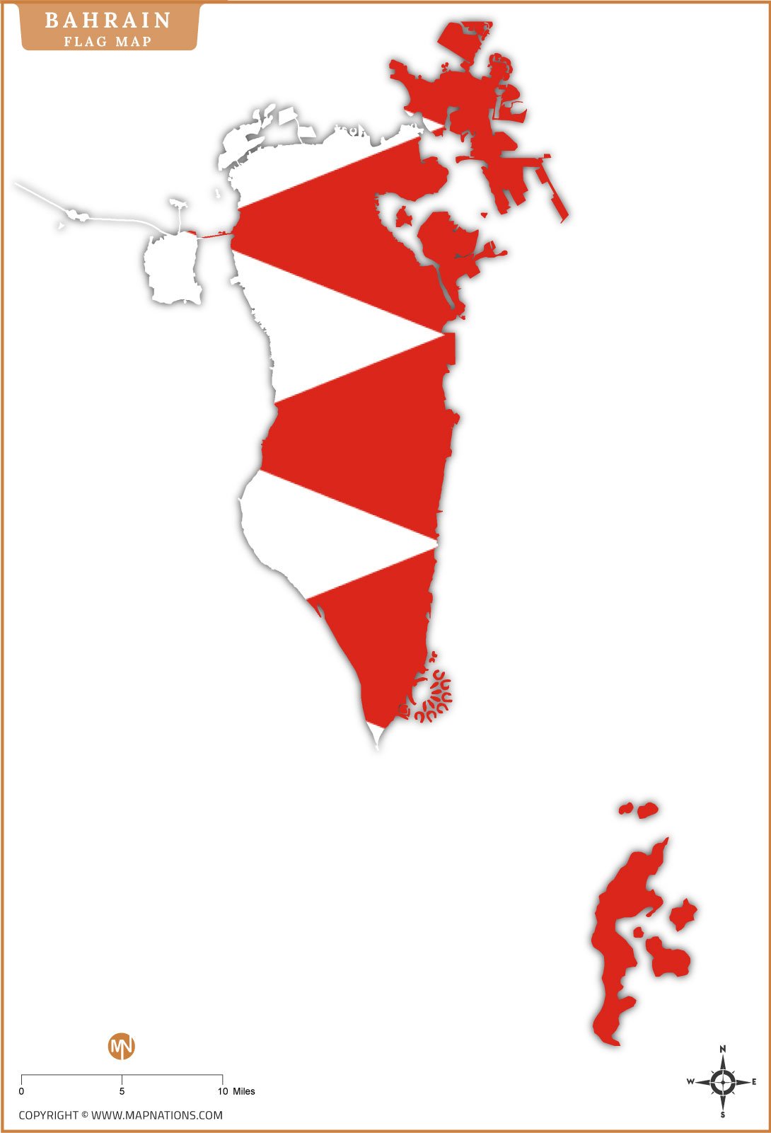 Flag Map of Bahrain