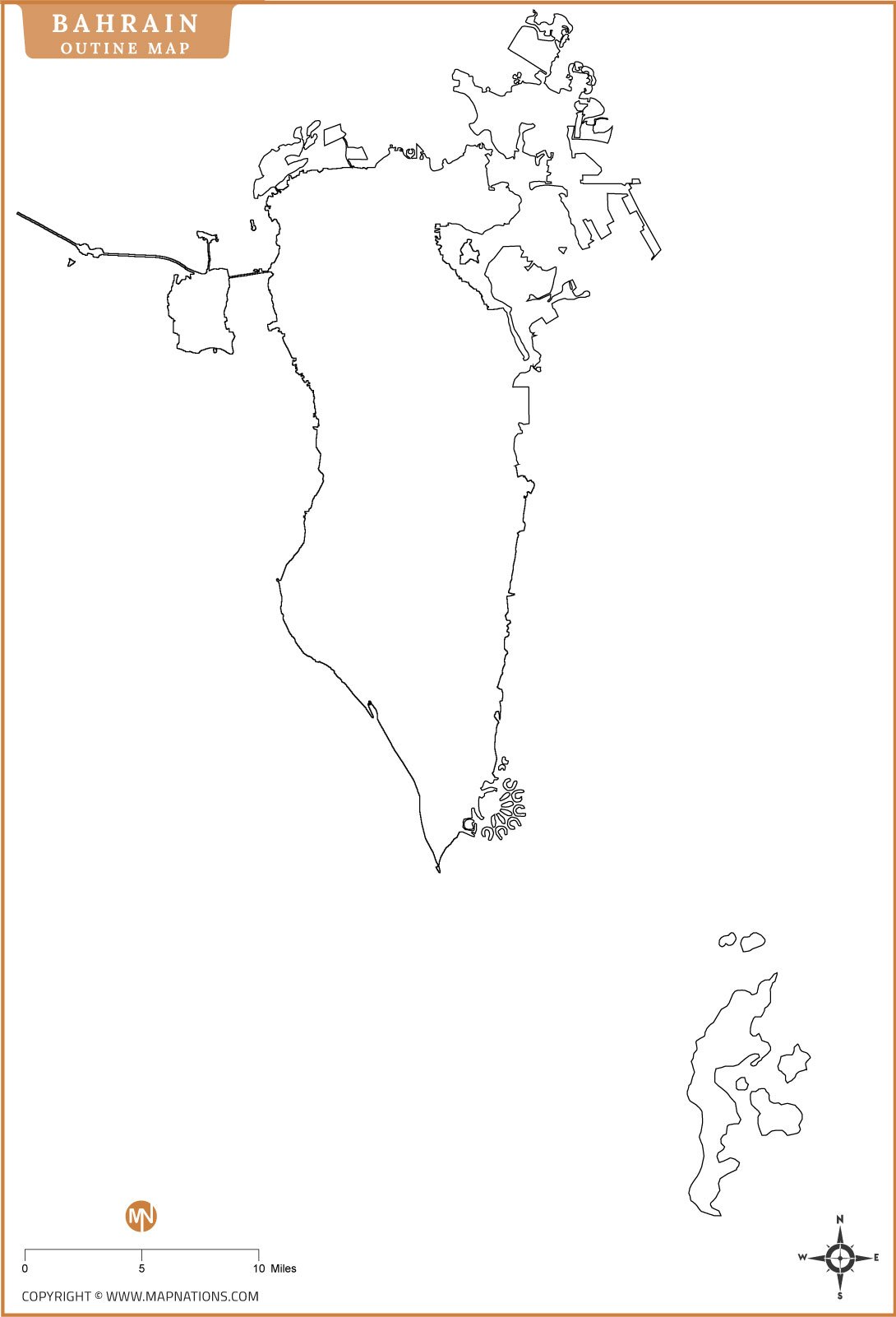 bahrain-outline-map