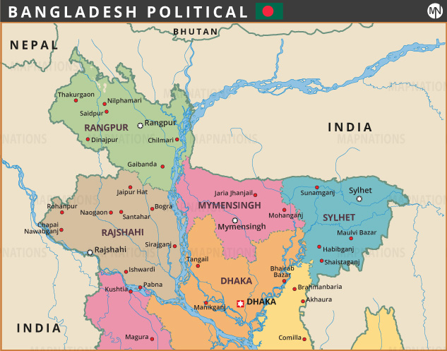Bd Map.pdf Political Map of Bangladesh: Divisions, Provinces and Cities