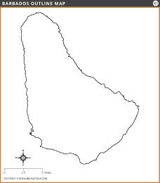 Barbados Outline Map