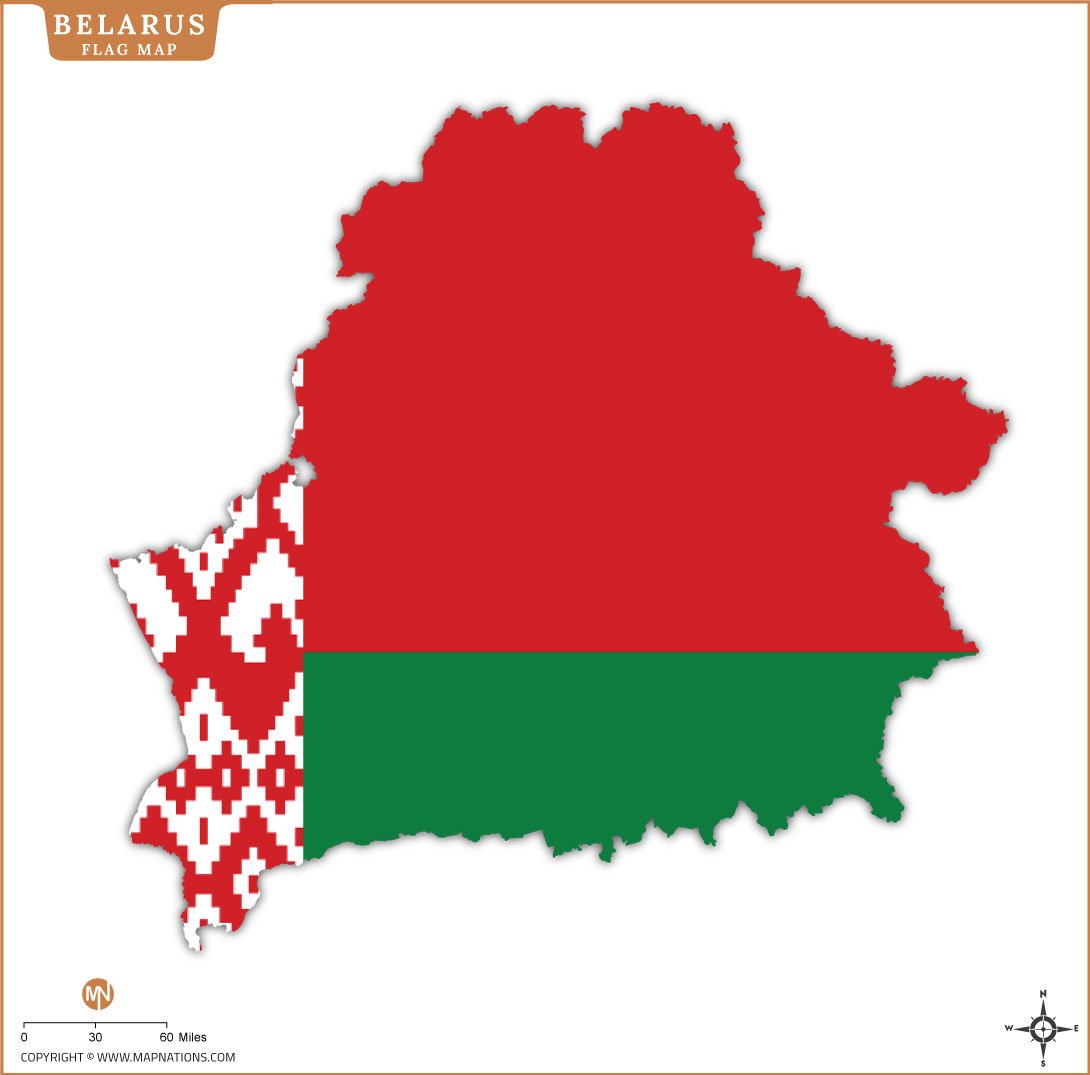 Flag Map of Belarus