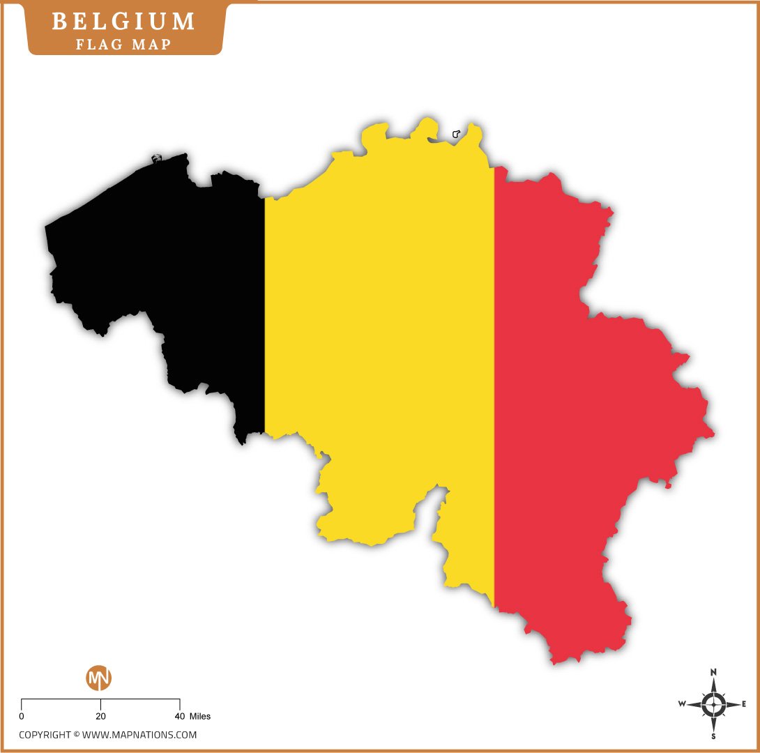 Flag Map of Belgium