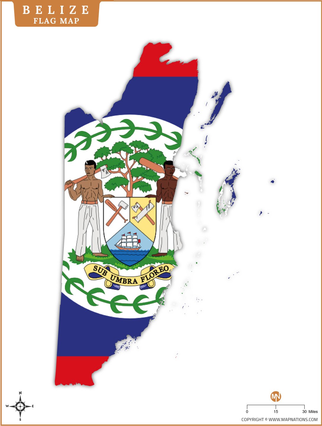 Flag Map of belize