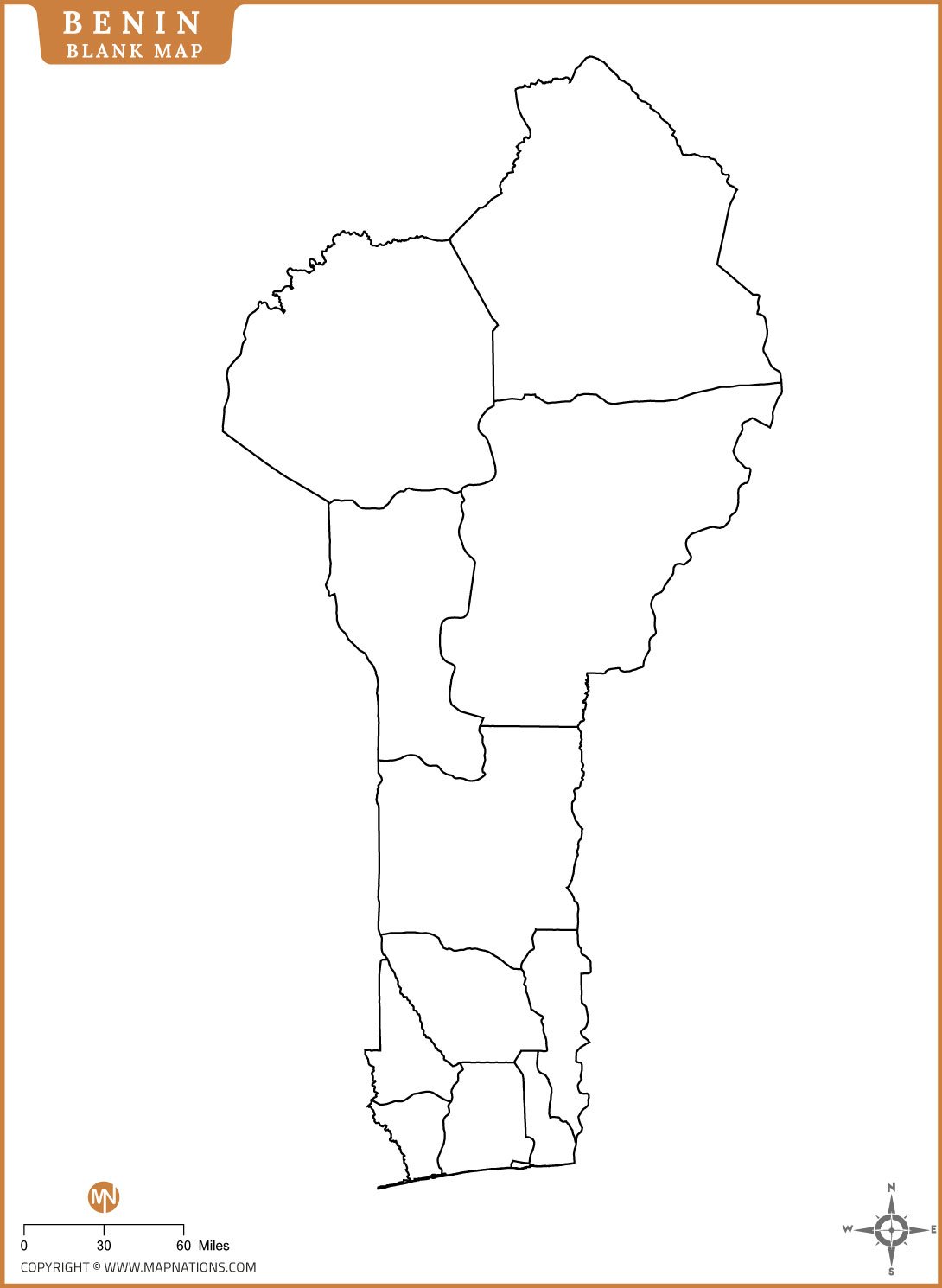 Blank Map of Benin