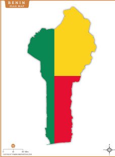 Benin Flag Map Thumb