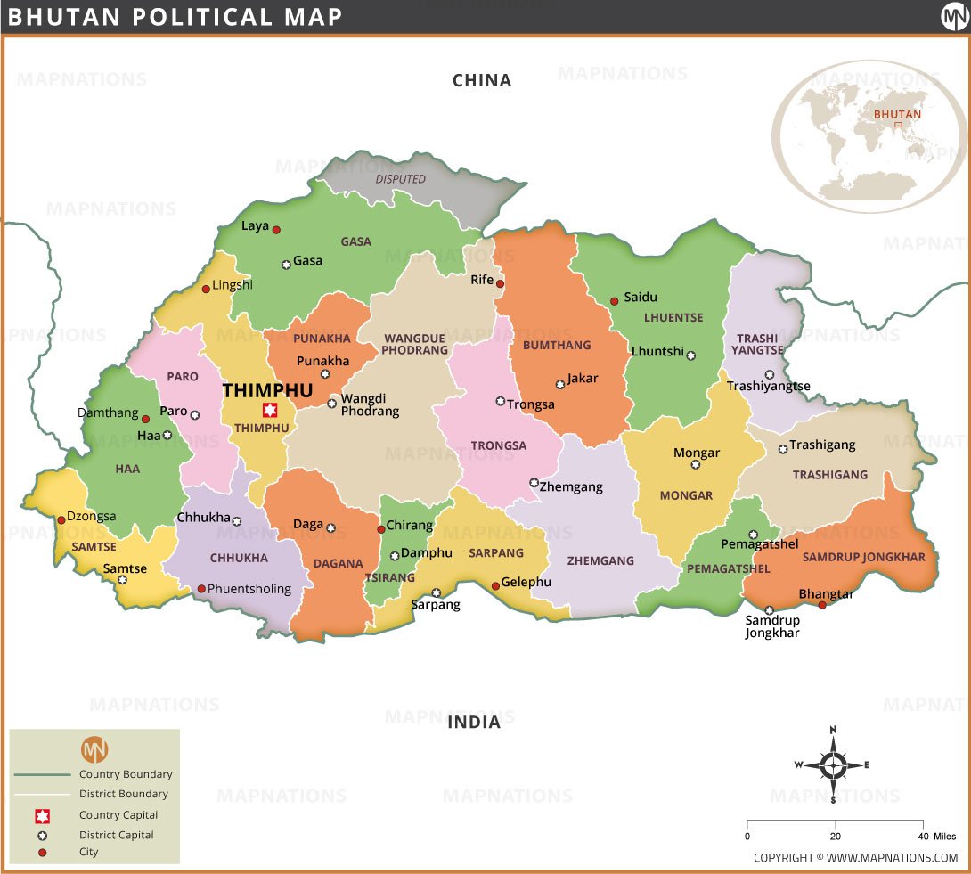 Map of Bhutan