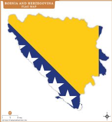 Bosnia and Herzegovina Flag Map Thumb