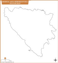Bosnia and Herzegovina Outline Map