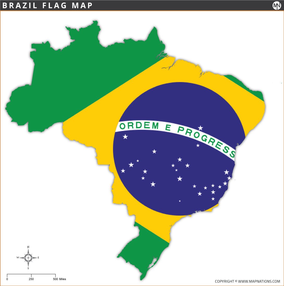 Brazil Flag Map