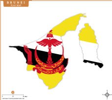 Brunei Flag Map Thumb