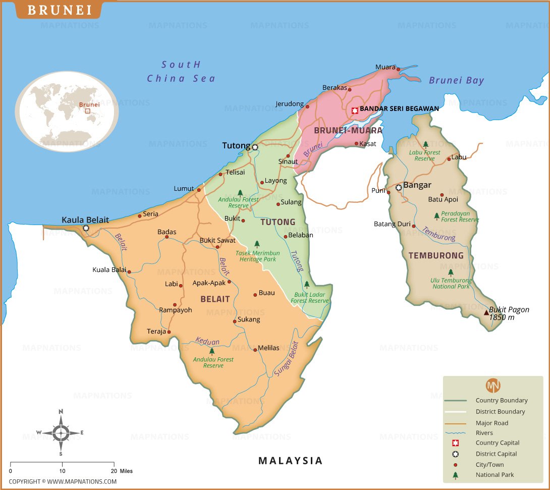 Map of brunei