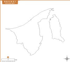 Brunei Outline Map