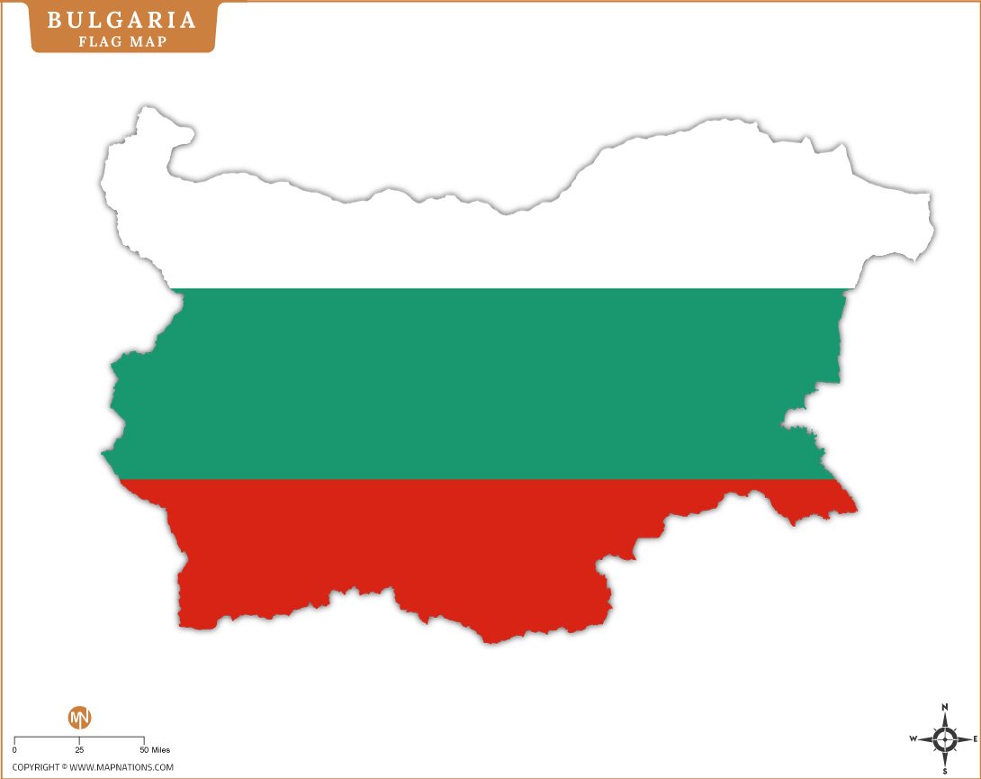 Flag Map of bulgaria
