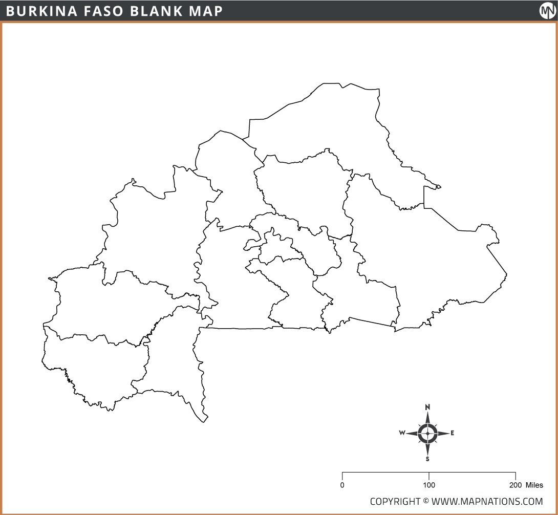 Blank Map of Burkina Faso