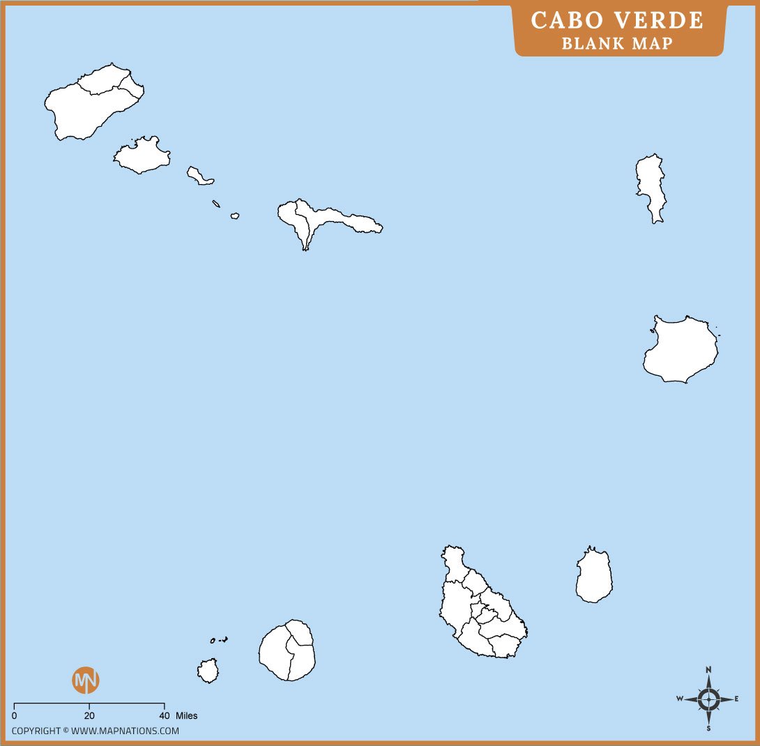 Blank Map of Cabo Verde