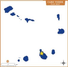 Cabo Verde Flag Map Thumb