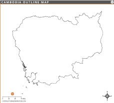 Cambodia Outline Map