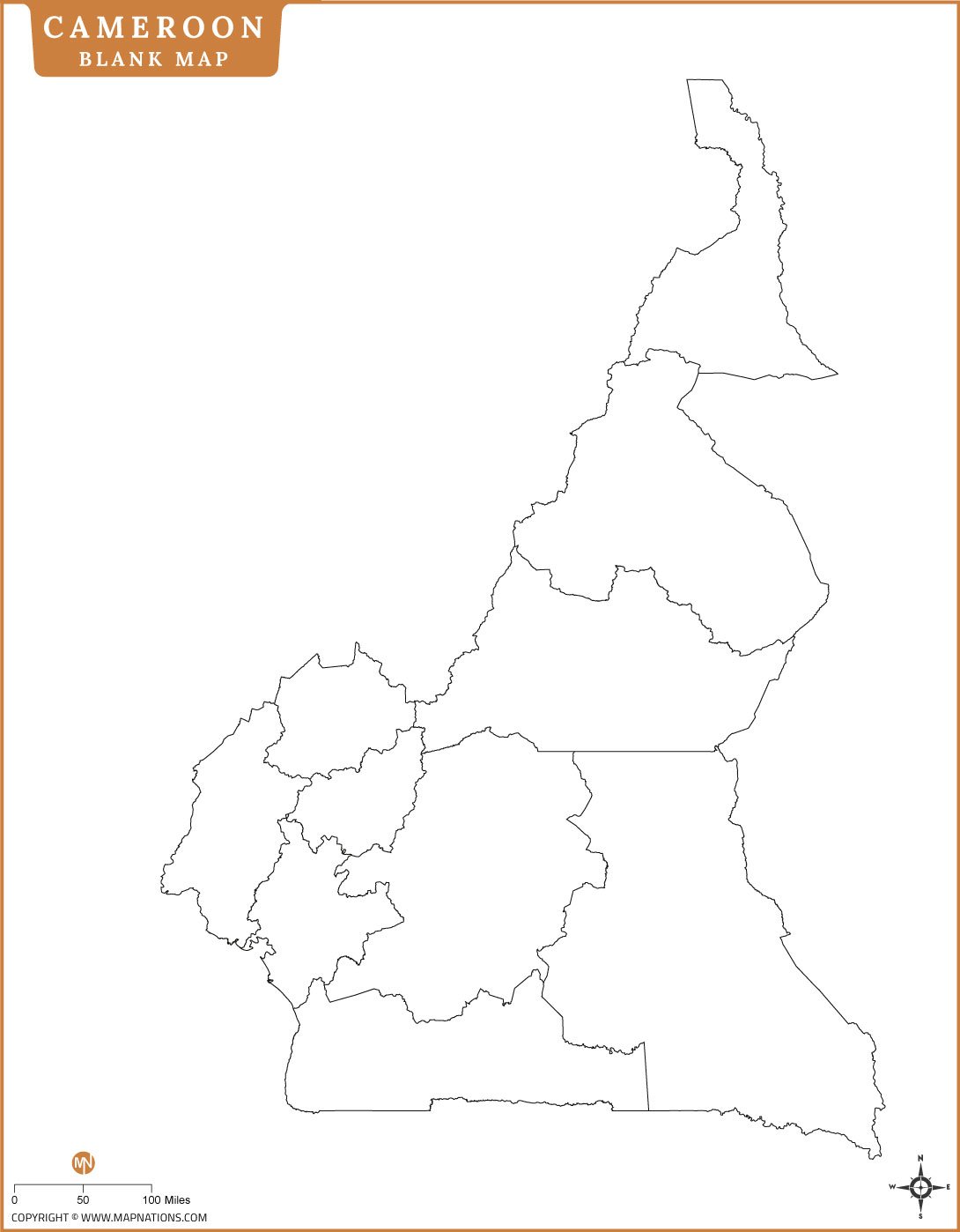 Blank Map of Cameroon