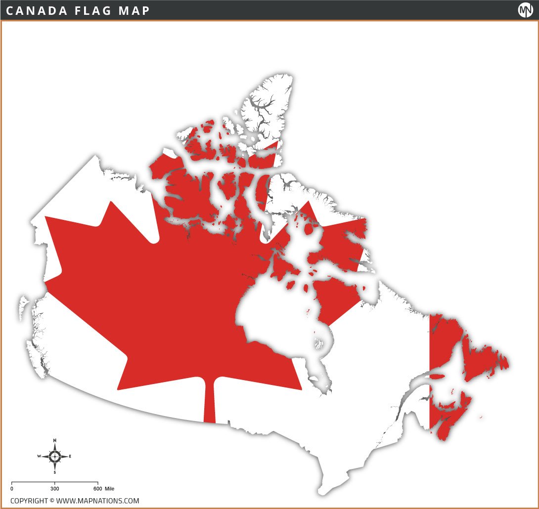Flag Map of Canada