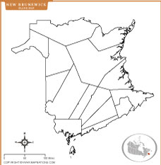 New Brunswick Blank Map thumb