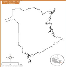 New Brunswick Outline Map thumb