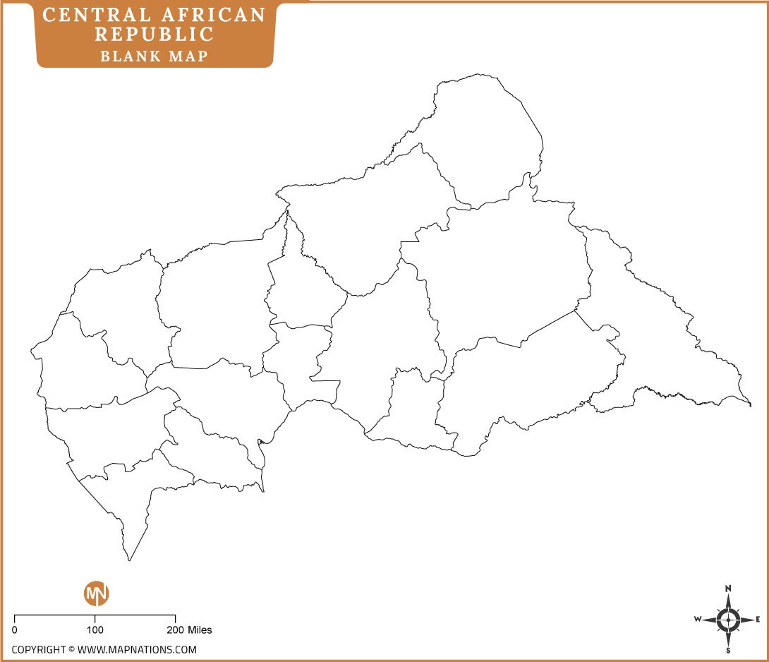 Blank Map of Central African Republic