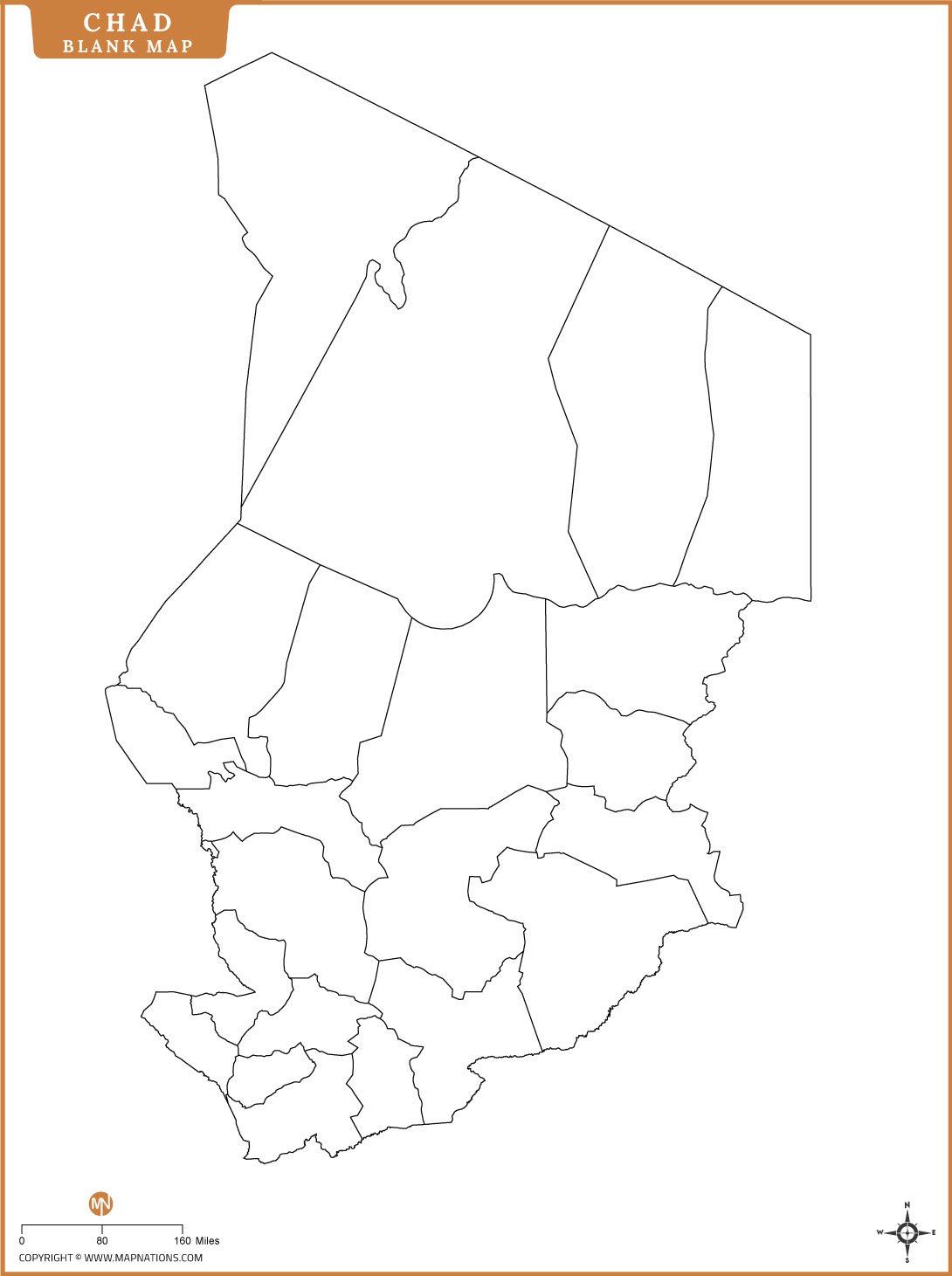 Blank Map of Chad