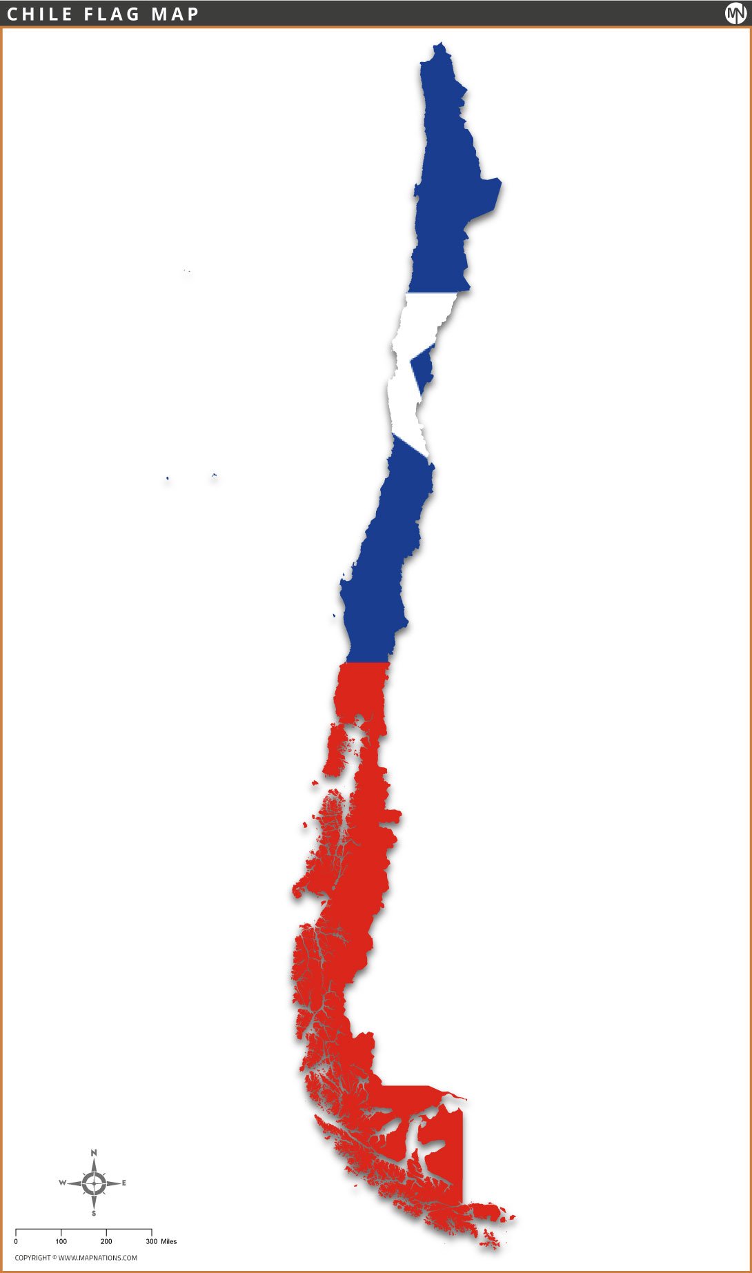Flag Map of Chile
