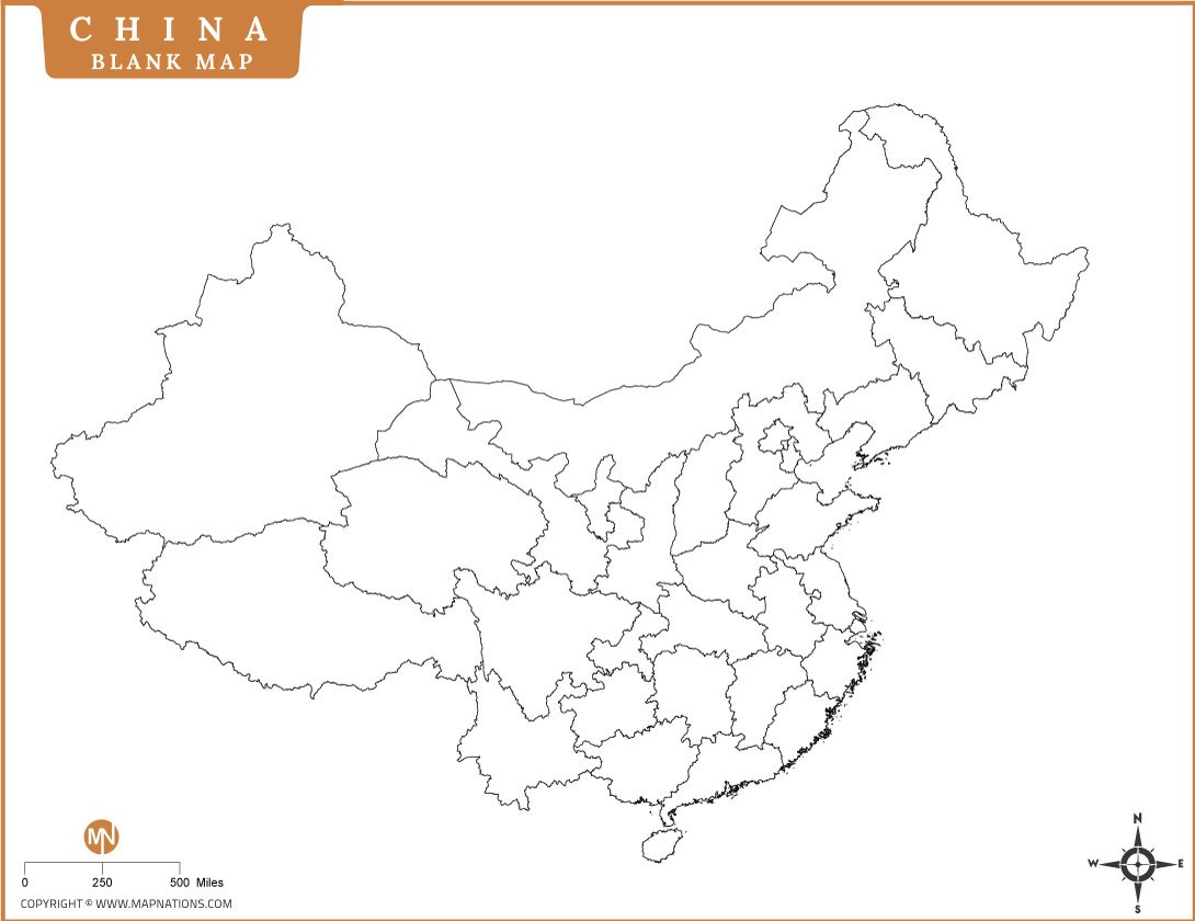 Blank Map of China
