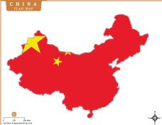 China Flag Map Thumb