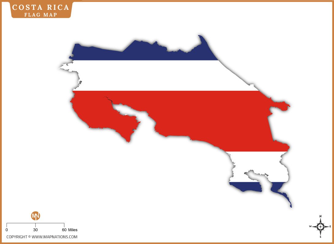 Flag Map of Costa Rica