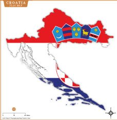 Croatia Flag Map Thumb