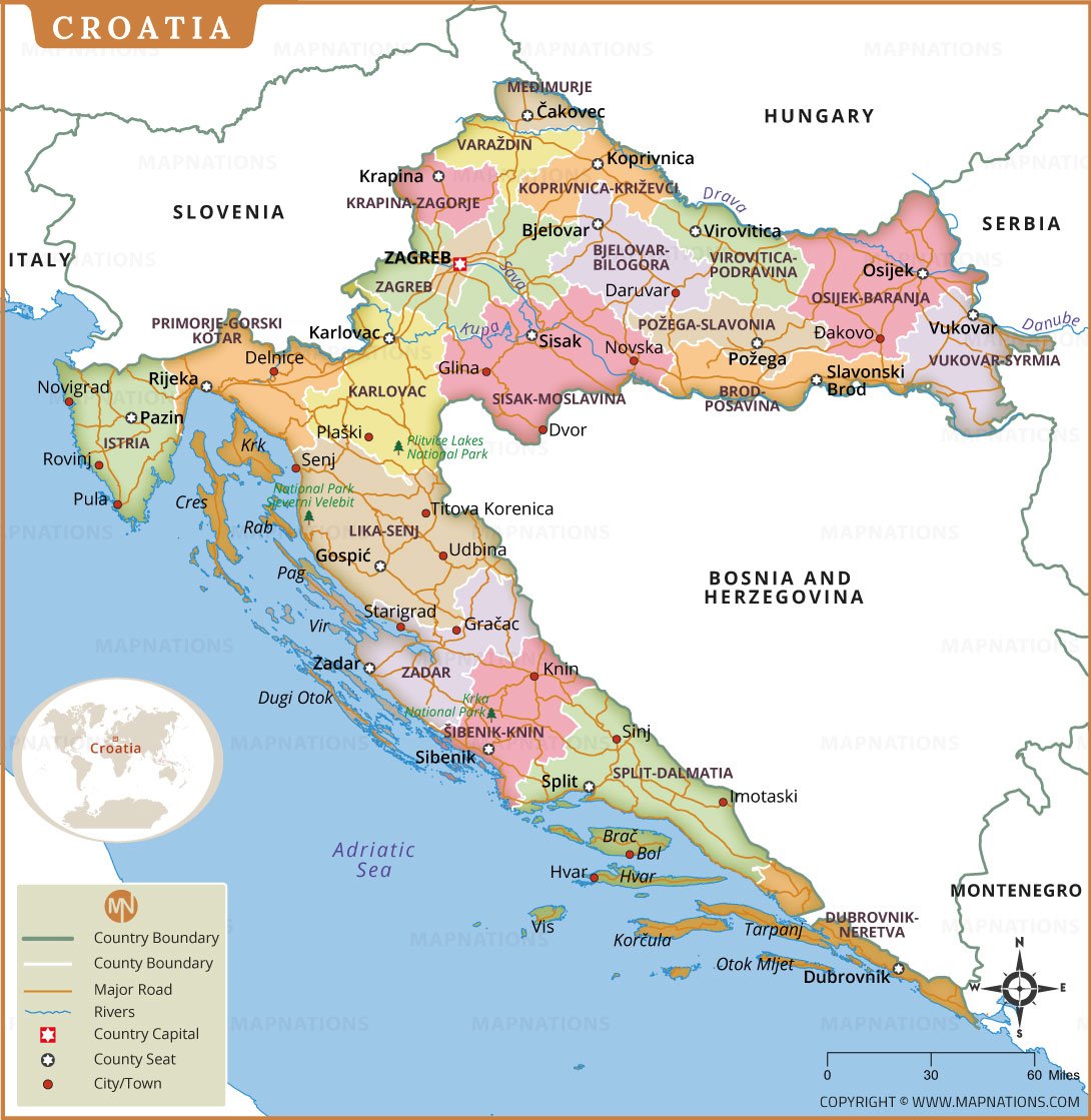Map of Croatia