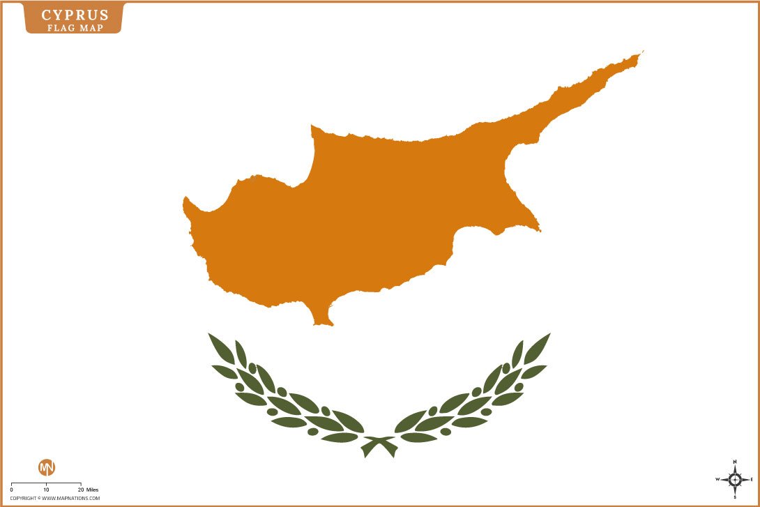 Flag Map of Cyprus